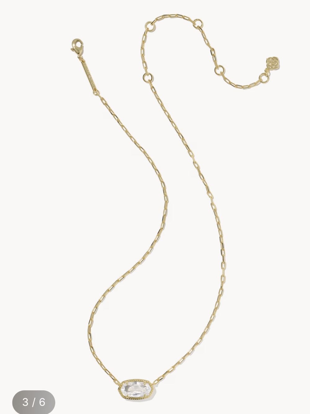 Kendra Scott Cubic Zirconia Oval Elisa Luxe Pendant Necklace - Picture 5 of 5